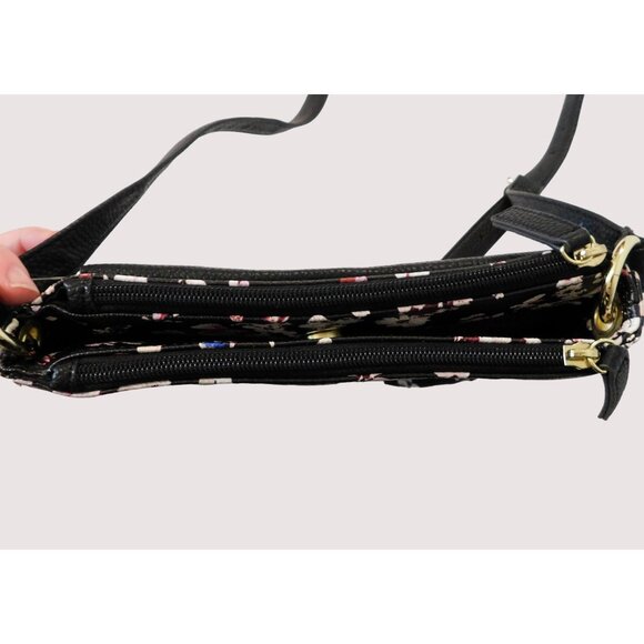 Liz Claiborne Clementine Classical Floral Crossbody Womens Black Pink White Blue - Picture 6 of 14